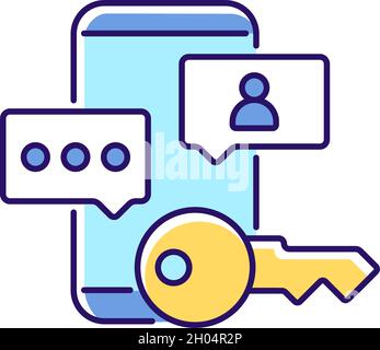 Social media password RGB color icon Stock Vector