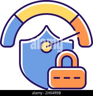 Strong password RGB color icon Stock Vector