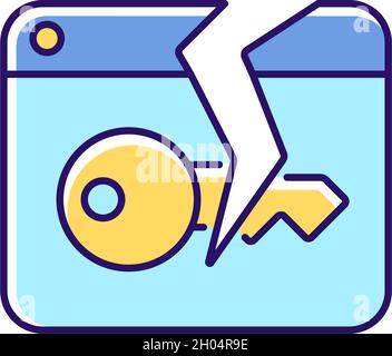 Data breach RGB color icon Stock Vector