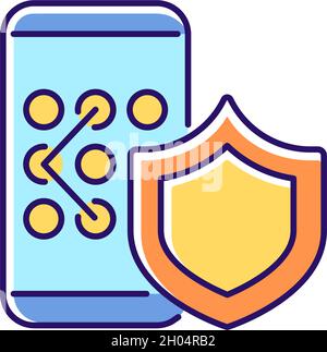 Phone unlock RGB color icon Stock Vector