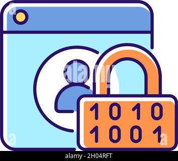 Password encryption RGB color icon Stock Vector