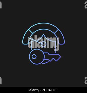 Weak password gradient vector icon for dark theme Stock Vector