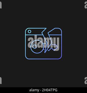 Data breach gradient vector icon for dark theme Stock Vector