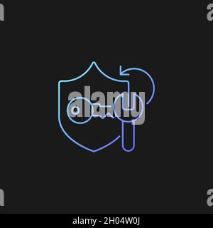 Password cracking gradient vector icon for dark theme Stock Vector