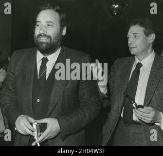 Italian politicians and trade unionists Ottaviano Del Turco (left) and Luciano Lama, 1980s Stock Photo