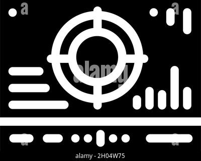 mesh with different data glyph icon vector illustration Stock Vector