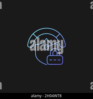 Strong password gradient vector icon for dark theme Stock Vector