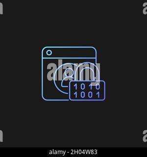 Password encryption gradient vector icon for dark theme Stock Vector