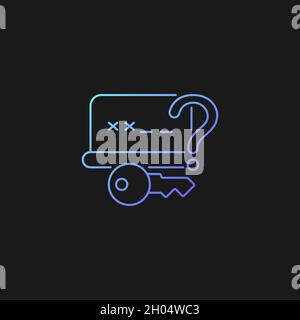 Forgetting password gradient vector icon for dark theme Stock Vector