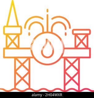 Offshore drilling gradient linear vector icon Stock Vector