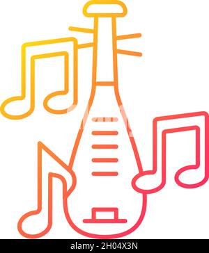 Pipa instrument gradient linear vector icon Stock Vector
