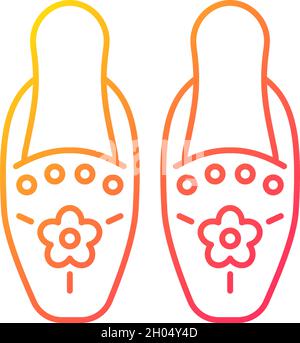 Traditional beadwork gradient linear vector icon Stock Vector