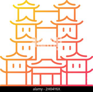 Tooth relic temple gradient linear vector icon Stock Vector