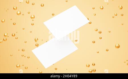 White blank business cards mockup template on the wooden table. 3d  illustration Stock Photo - Alamy