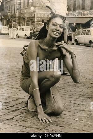 American supermodel and actress Donyale Luna, Rome, Italy 1960s Stock Photo