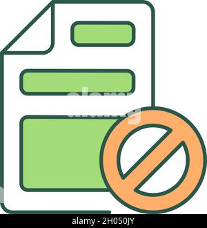 Agreement violation RGB color icon Stock Vector