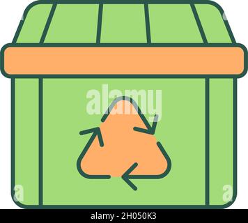 Garbage container RGB color icon Stock Vector