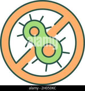 Stop bacterial growth RGB color icon Stock Vector