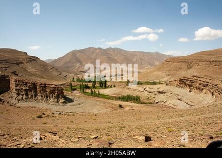 Sahara Desert Oasis and Landscape Photographed in Morocco Stock Photo