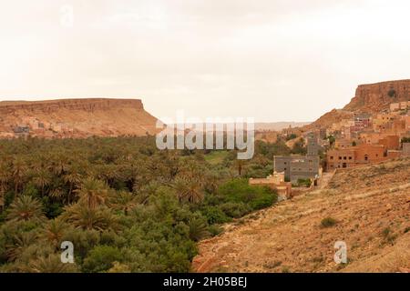 Sahara Desert Oasis and Landscape Photographed in Morocco Stock Photo