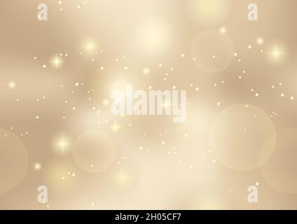Seamless Abstract Gold Bokeh Background With Lights And Halos. Vector Illustration. Horizontally And Vertically Repeatable. Stock Vector
