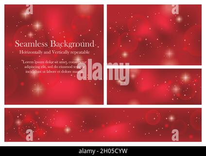Set Of Seamless Abstract Backgrounds With Lights And Halos. Vector Illustration Isolated On A White Background. Horizontally And Vertically Repeatable Stock Vector