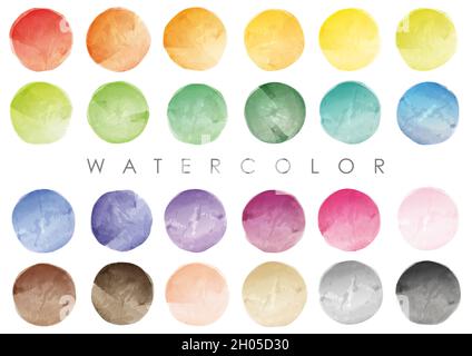 Set Of Watercolor Swatches. Vector  Freehand Background Illustration Collection Isolated On A White Background. Stock Vector