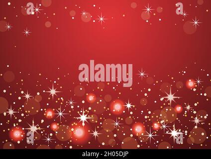 Christmas And New Year Holidays Red Abstract Bokeh Background. Vector Illustration. Stock Vector