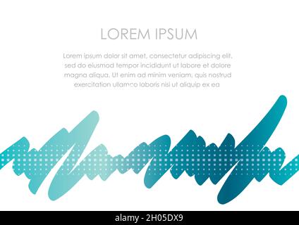 Abstract Seamless Vector Illustration A With Wavy Line And Text Space On A White Background. Horizontally Repeatable. Stock Vector