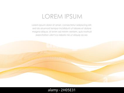 Abstract Seamless Background With Orange Wavy Lines And Text Space, Vector Illustration. Stock Vector