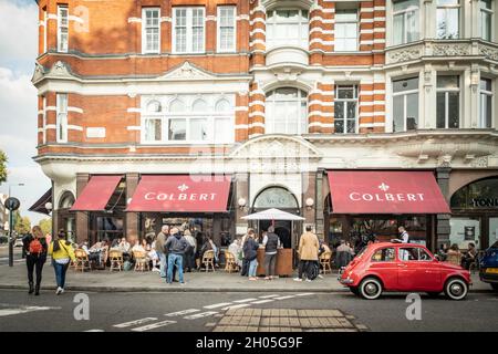 London- October, 2021: Colbert on Sloane Square, a high end French Cafe Stock Photo