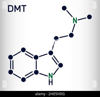 DMT Dimethyltryptamine Molecular structure vector skeletal formula ...