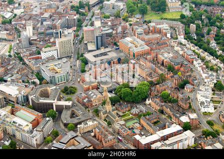 Aerial image of Nottingham City, Nottinghamshire England UK Stock Photo