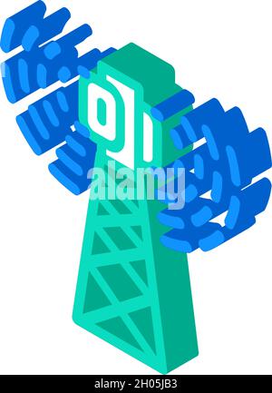 antenna electromagnetic isometric icon vector illustration Stock Vector