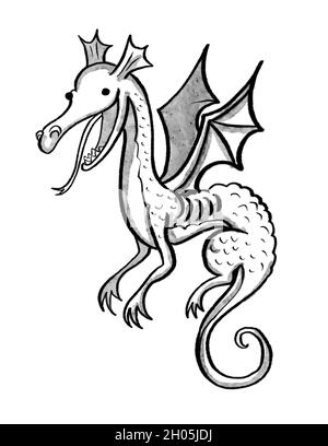 a hand drawn dragon illustration Stock Photo