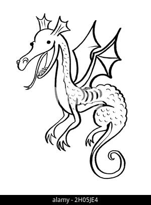 a hand drawn dragon illustration Stock Photo