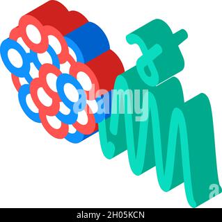 electromagnetic waves isometric icon vector illustration Stock Vector