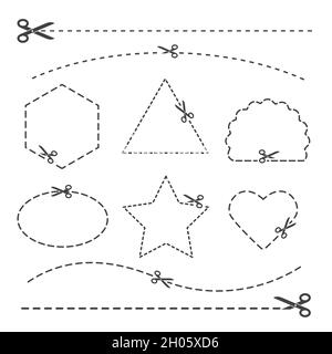 Coupon cutting shapes Stock Vector