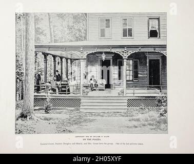 General Grant, Doctors Douglas and Shrady, and Mrs. Grant form the group. One of the last pictures taken from The American Civil War book and Grant album : 'art immortelles' : a portfolio of half-tone reproductions from rare and costly photographs designed to perpetuate the memory of General Ulysses S. Grant, depicting scenes and incidents in connection with the Civil War Published  in Boston and New York by W. H. Allen in 1894 Stock Photo