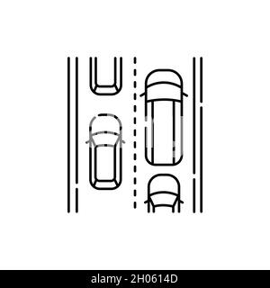 Auto traffic jams sign olor line icon. Road construction. Pictogram for web page, mobile app, promo. UI UX GUI design element. Editable stroke. Stock Vector