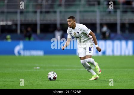 Kylian Mbappe of France  in action during the Uefa Nations League final match between Spain and France . Stock Photo