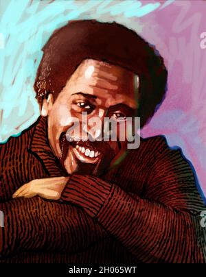 Portraits of music composer Charlie Smalls An African-American composer and songwriter best known for writing The Wiz broadway musical jazz music art