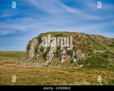 A rocky outcrop of the igneous rock dolerite at Walltown Country Park ...
