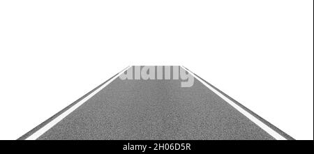 Asphalt road isolated on white background. Stock Photo