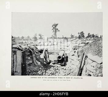 VIEW OF THE CONFEDERATE WORKS IN FRONT OF ATLANTA GA occupation by the Union Troops. from The American Civil War book and Grant album : 'art immortelles' : a portfolio of half-tone reproductions from rare and costly photographs designed to perpetuate the memory of General Ulysses S. Grant, depicting scenes and incidents in connection with the Civil War Published  in Boston and New York by W. H. Allen in 1894 Stock Photo