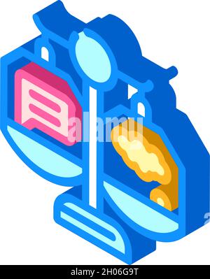 weighing opinions isometric icon vector illustration Stock Vector