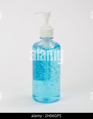 Bottle of alcohol gel for hand wash isolated on white background Stock Photo
