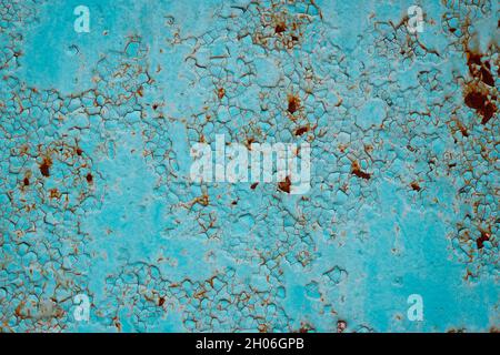 Rusty metal texture, old paint, cracked grunge background. Stock Photo