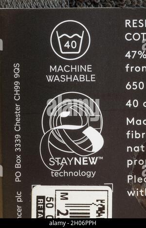 Staynew technology machine washable label on Hotel bamboo viscose with cotton antibacterial guest towel Stock Photo