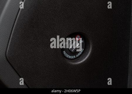 Front passenger airbag on and off switch, background, equipment Stock Photo  - Alamy